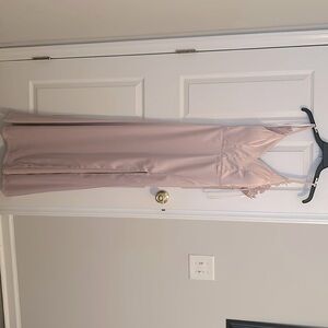 Dillards formal dress, champagne, pink ￼
